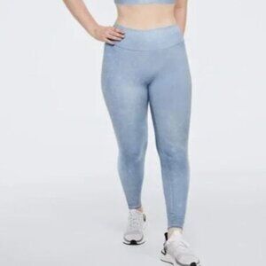 Victoria's Secret Pink Womens Seamless Ribbed Activewear Leggings Size XS Blue